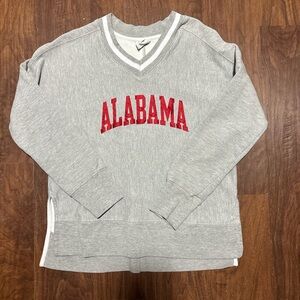 Champion Gray V-Neck Sweater with Red Alabama Logo